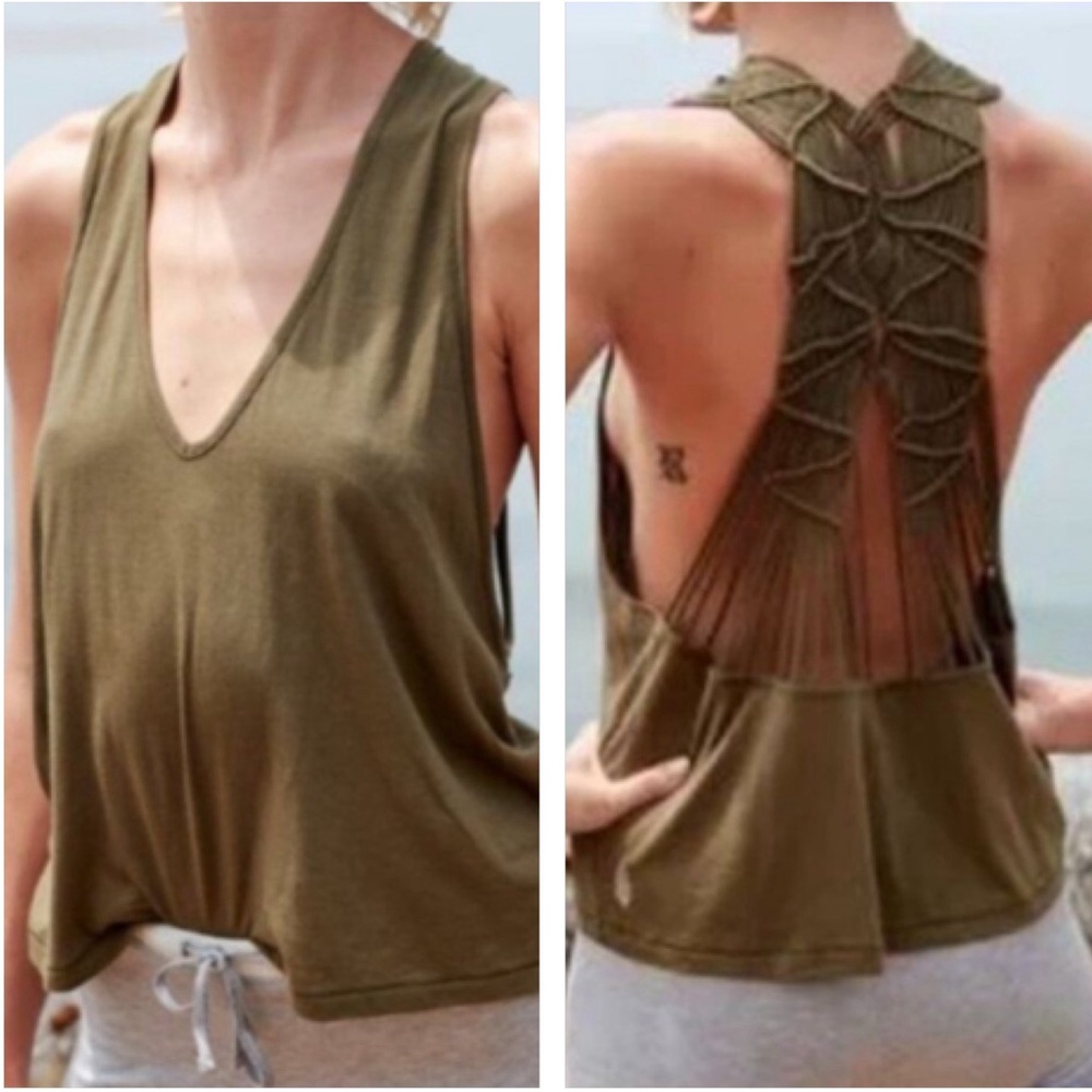 Free People Movement Wilder Macrame Tank NWOT